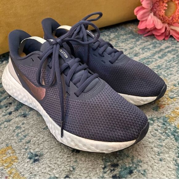 Nike Revolution 5 Running Sneakers Blue Size 6.5 - Picture 1 of 7